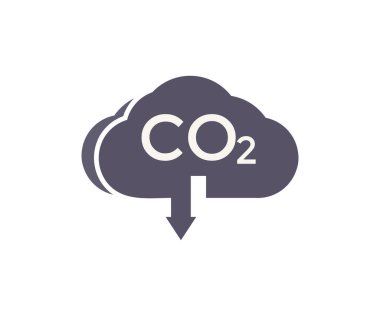CO2 bulutu, CO2 emisyon logosu tasarımı. Karbon gaz bulutu, dioksit kirliliği. Küresel ekoloji emisyon duman konsepti. Küresel Isınma ve İklim Değişikliği vektör tasarımı ve illüstrasyonunu sınırla.