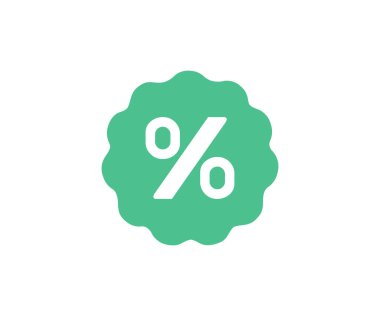 Yüzde etiketi, İndirim etiketi logo tasarımı. Fiyat etiketi. İndirim. Alışveriş için mükemmel bir teklif sunan satışlar, özel teklif hatırlatıcı vektör tasarımı ve illüstrasyonu.