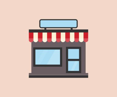 Küçük işletmeler, binalar dış bina seti, dükkanlar ve dükkanlar, kafe, fırın, kafe logosu tasarımı. Mimari ve simgeler vektör tasarımı ve illüstrasyonu.