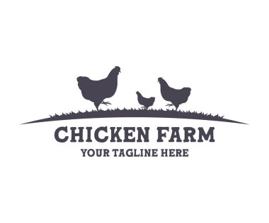 Chicken farm, livestock, farm classic logo design.  Minimal Agriculture, Farming,  chicken farm, chicken feeding. Poultry farming vector design and illustration.