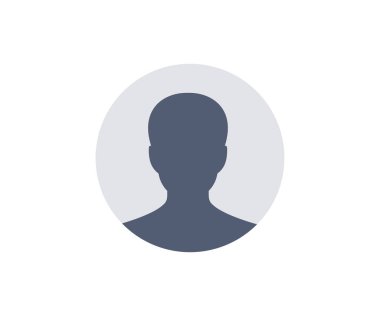Default Avatar Profile. User profile icon. Profile picture, portrait symbol. User member, People icon in flat style. Circle button with avatar photo silhouette vector design and illustration.