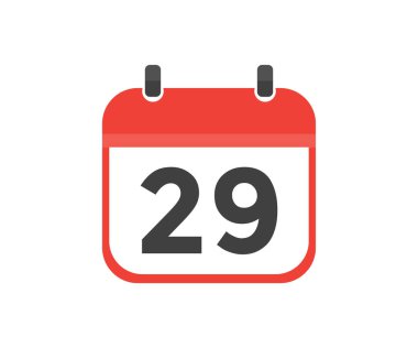 Simple calendar with date 29 day twenty nine logo design. Calendar icon flat day 29. Reminder symbol. Event schedule date. Meeting appointment time vector design and illustration.
