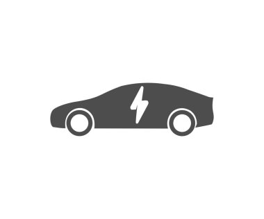 Electric car icon design. Electro car silhouette. EV Electric vehicle. Eco friendly vehicle concept vector design and illustration.