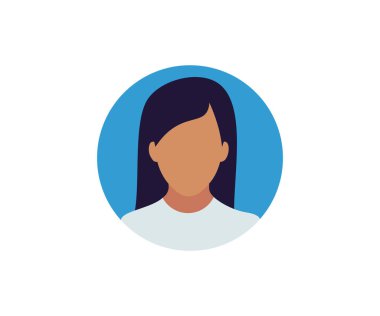 Faceless woman face icon. Female face silhouette. Characters for social media and networking, user profile, website and app design and development, user profile vector design and illustration.