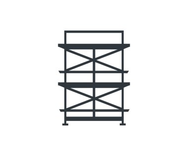 Scaffolding. Reliable iron scaffolding. Construction silhouette logo design. Flat scaffolding icon from construction and tools collection isolated on white background vector design and illustration.