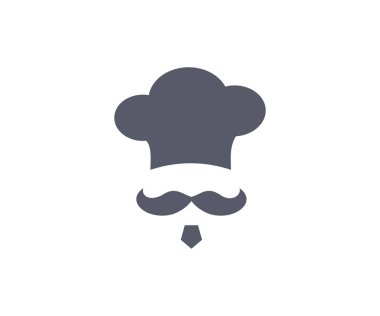 Chef cook, chef hat logo design. Chef style brand mustache. Food, meal, restaurant and catering, food concept vector design and illustration.
