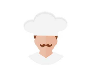 Male Chef in toque, cooking, culinary and people concept icon design. Professional chef man. Chef, Catering service, kitchen, restaurant. Cook, chef icon for your design vector design and illustration.