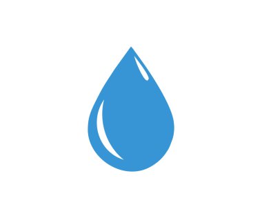 Water drop shape. Blue water drop logo design. Water or oil drop. Fresh rain water droplet flat icon vector design and illustration.