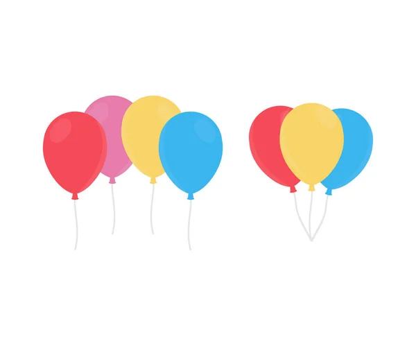 Balloons Cartoon Flat Style Logo Design Colored Balloons Flat Style — Stock Vector