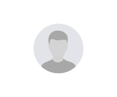 Default Avatar Profile. User profile icon. Profile picture, portrait symbol. User member, People icon in flat style. Circle button with avatar photo silhouette vector design and illustration.