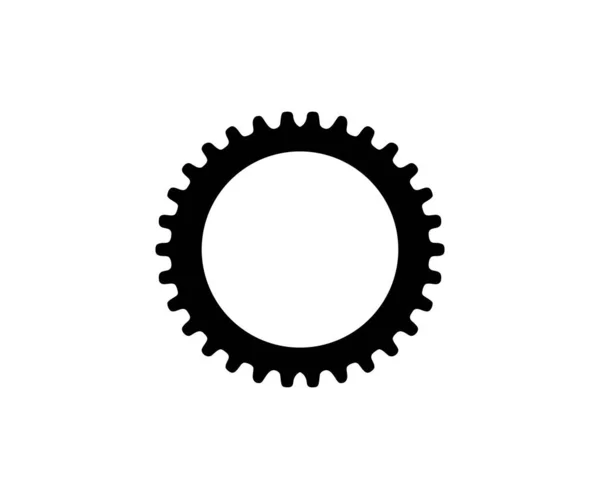 Settings Gear Icon Cogwheel Progress Construction Concept Black Gear Wheel — Stock Vector