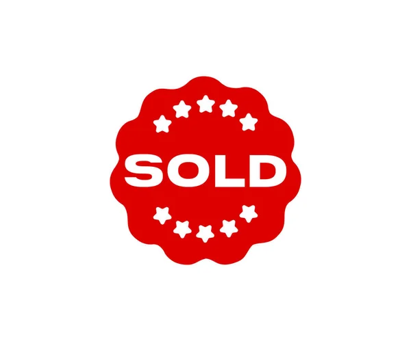 Vendido Selo Distintivo Logotipo Design Venda Adesivo Vender Loja Line — Vetor de Stock