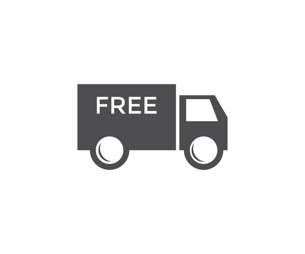 Free Shipping Truck Icon Logo Design Fast Moving Shipping Delivery — Stock Vector