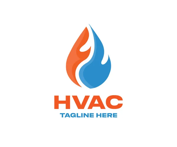 Hvac Diseño Del Logotipo Aire Acondicionado Diseño Calefacción Central Iconos — Archivo Imágenes Vectoriales