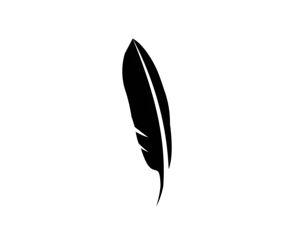 Icône Plume Noire Plume Douce Courbée Duveteuse Douce Légère Symbole — Image vectorielle