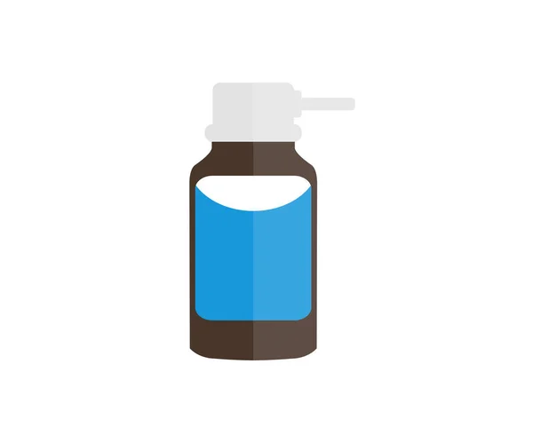为喉头标志设计的药瓶 医学的概念 用于治疗流感和过敏的药物液体 药物病媒设计和说明 — 图库矢量图片