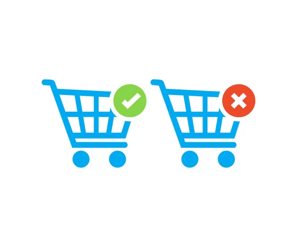 Şaretli Çapraz Ikonlu Alışveriş Arabası Çevrimiçi Alışveriş Mağaza Dağıtım Promosyon — Stok Vektör