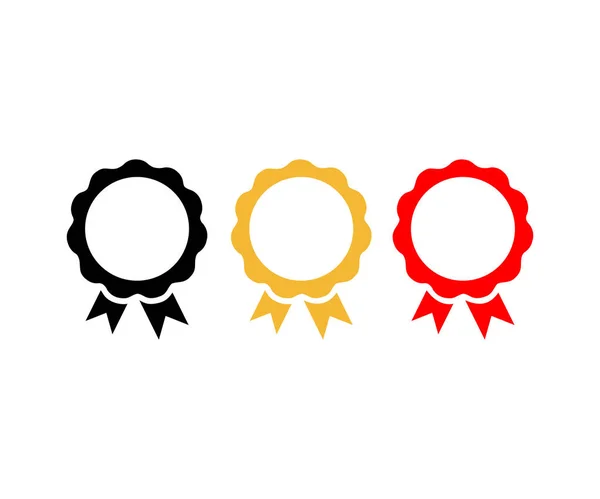 Prijsmedaille Icoon Set Gecertificeerde Badge Topkwaliteit Logo Ontwerp Badge Met — Stockvector