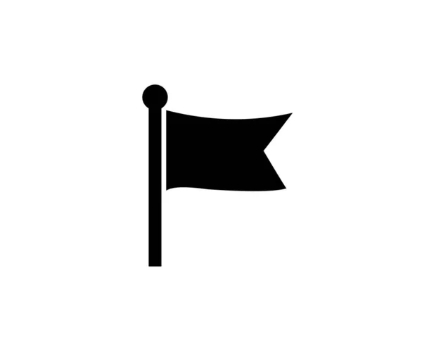 Ikone Der Schwarzen Flagge Silhouette Symbol Flagge Für Dekorationsgrafik Vektor — Stockvektor