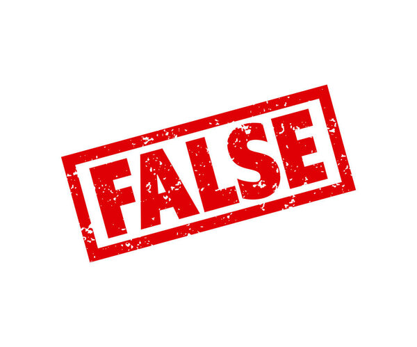 False red square grunge stamp on white background. False square grunge sign vector design and illustration.