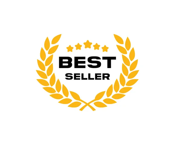 Best Seller Icône Design Avec Laurier Best Seller Badge Logo — Image vectorielle