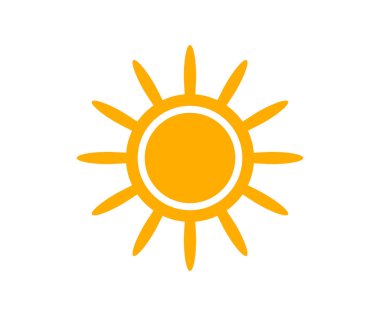 Güneş simgesi işareti. Güneş ışığı ikonu, güneş ışığı, güneş ışığı, yaz, güneş ışığı vektör tasarımı ve illüstrasyon.