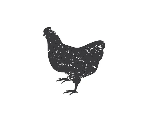 Kycklingfjäderfä Tamfåglar För Fjäderfäuppfödning Grunge Effekt Svart Kyckling Gummi Stämpel — Stock vektor