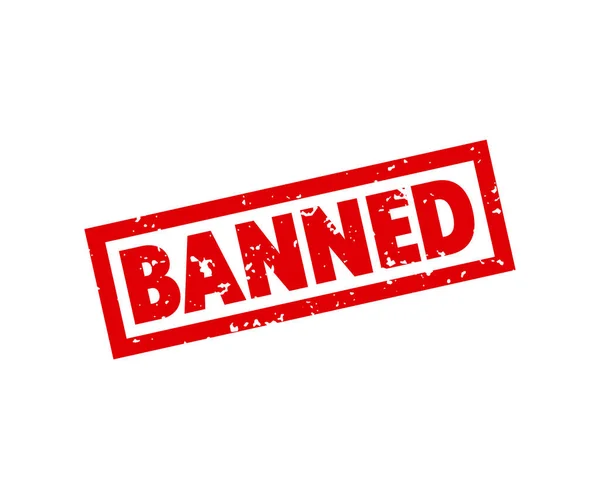 Zakázané Červené Čtvercové Grunge Logo Design Zakázaná Čtvercová Značka Vektorová — Stockový vektor