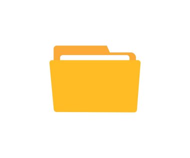 Dizin düz simge işareti. Belgelerin olduğu klasör. Kağıt tasarımı için düz klasör simgesi seti. Belge simgesi vektör tasarımı ve illüstrasyonu.