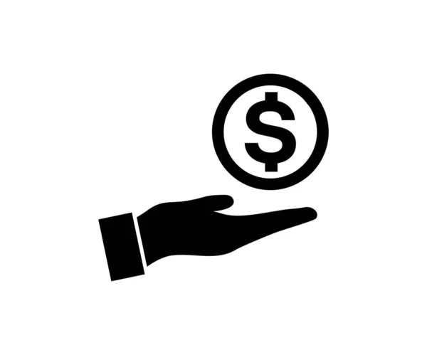 Hand Dollar Coin Salary Money Invest Finance Hand Holding Dollar — Stock Vector