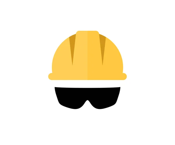 Sisak Szemüveg Ikon Biztonság Védelem Mérnök Építkezési Szimbólum Munkaruházat Sisak — Stock Vector