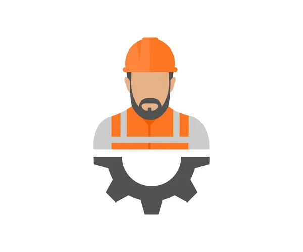 Дизайн Логотипу Людини Інженер Будівельник Архітектор Будівельник Трудова Робоча Сила — стоковий вектор