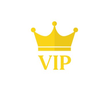 Ayrıcalığın altın sembolü, VIP logo tasarımı. Premium üyelik simgesi vektör tasarımı ve illüstrasyonu.