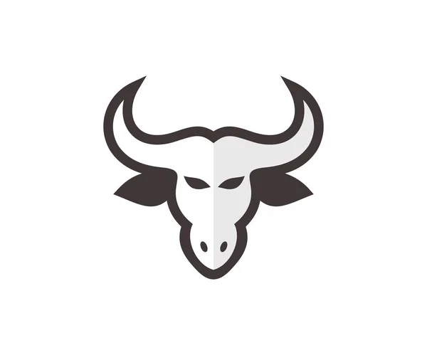 Diseño Minimalista Logotipo Silueta Cabeza Vaca Toro Cabeza Búfalo Diseño — Archivo Imágenes Vectoriales