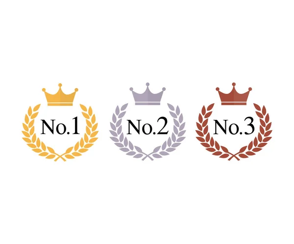 Ranking Kroon Laurier Logo Ontwerp Premium Quality Award Borden Met — Stockvector