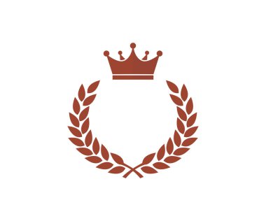 Bronz kaplama defne çelengi kazanan çerçeve logosu tasarımı. Bronz defne çelengi beyaz arka planda izole edilmiş. Ödül, ödül, şampiyon konsept vektör tasarımı ve illüstrasyon.