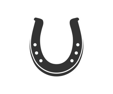 At nalı ikonu silueti. At nalı vektör tasarımı ve çiziminin siyah silüeti.