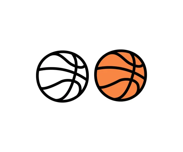 Projekt Logo Piłki Koszykówki Piłka Gumowa Sprzęt Sportowy Symbol Wektor — Wektor stockowy