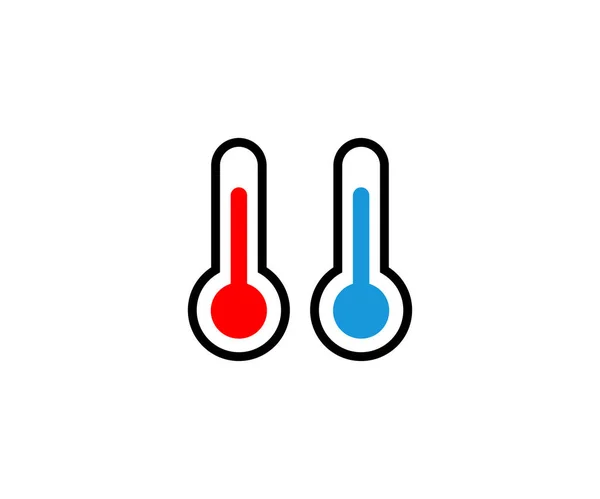 Temperatur Ikon Set Design Termometer Väder Temperatur Symbol Temperatur Skala — Stock vektor