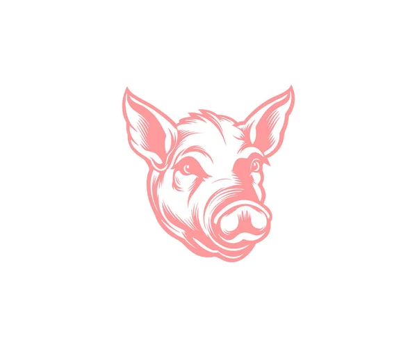 Retrato Design Logotipo Cabeça Porco Símbolo Carne Fresca Porco Fazenda — Vetor de Stock