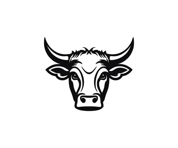 Emblema Blanco Negro Diseño Logotipo Toro Cabeza Búfalo Diseño Vectores — Archivo Imágenes Vectoriales