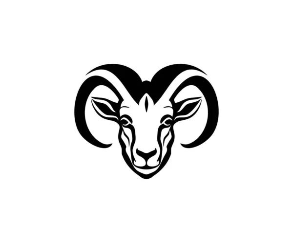 Cabeza Cabra Cara Logo Diseño Cabeza Cabra Ganado Diseño Ilustración — Vector de stock