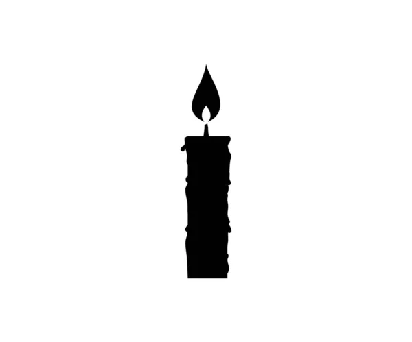Candle Σιλουέτα Εικονίδιο Σχεδιασμό Φωτιά Υπό Φως Των Κεριών Σχεδιασμός — Διανυσματικό Αρχείο