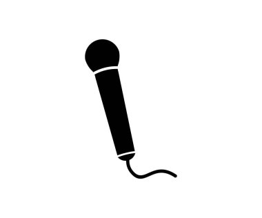 Mikrofon simgesi. Karaoke mikrofonu. Podcast mikrofon. Web ve mobil ikon vektör tasarımı ve illüstrasyonu.