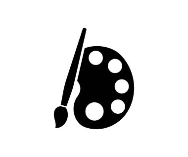 Renk paleti simgesi. Beyaz arkaplan vektör tasarımı ve illüstrasyonu üzerine resim simgesi.