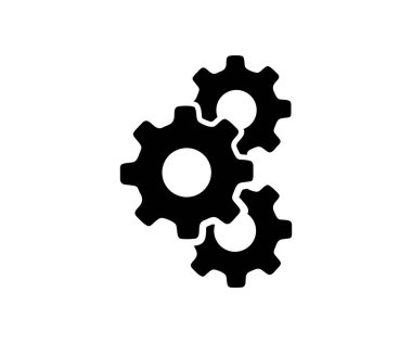 Ayarlar vites simgesi. Gear basit kabartma ağ vektör tasarımı ve illüstrasyonunu ayarlar.