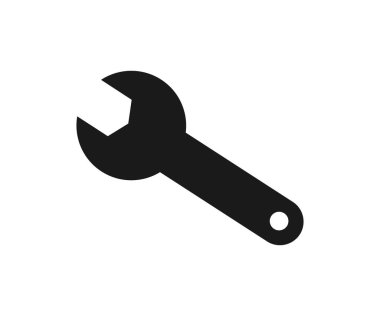 Anahtar simgesi. Anahtar sembolü. Tamirci anahtarı. Uygulamalar ve web siteleri UI tasarım vektörü ve illüstrasyonu için uygun profesyonel mekanik koruma aracı işareti. 