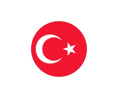 Çember şeklinde Türk bayrağı. Türkiye Bayrağı, Trk Bayra, Türkiye Ulusal Bayrağı vektör tasarımı ve illüstrasyonu.