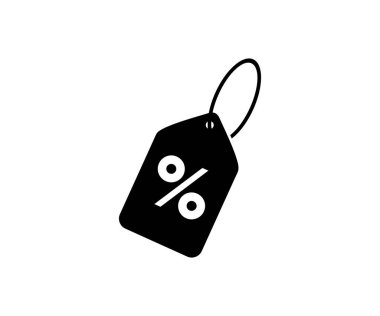 İndirim kuponu ya da alışveriş etiketi ikonu. Yüzdelik etiketli, indirimli etiket sembolü. Etiket, fiyat etiketi, kupon, özel tanıtım, promosyon, satış ürünü, satış, rozet vektör tasarımı ve illüstrasyon. 