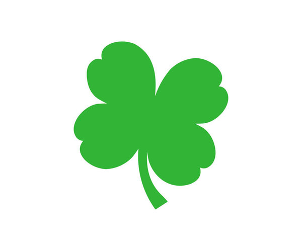 Дизайн и иллюстрация листового клевера с плоской иконкой.